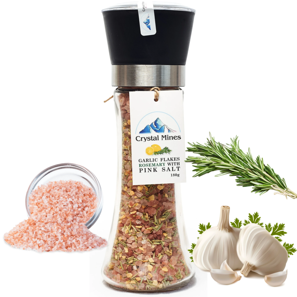Crystalmines Himalayan Salt Garlic Rosemary Ceramic Grinder Best